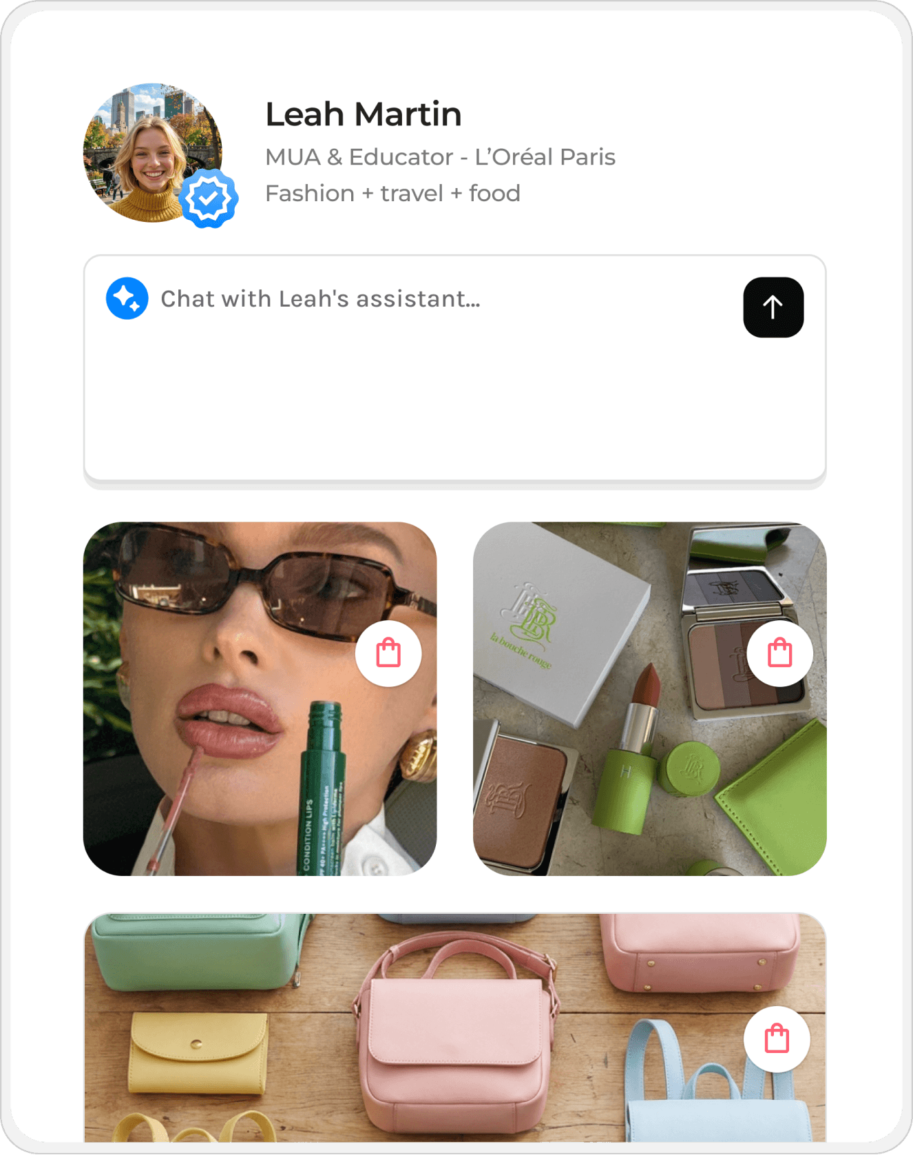 Product card UI